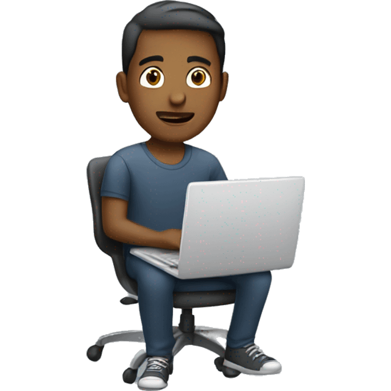 a man to coding with laptop emoji