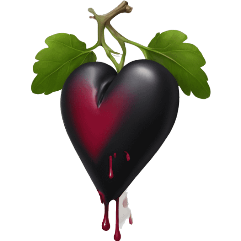 Black bleeding heart emoji