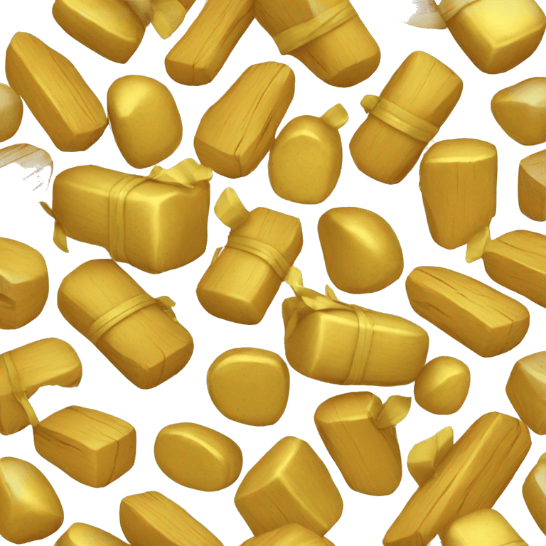 a bag of gold wood and stone emoji