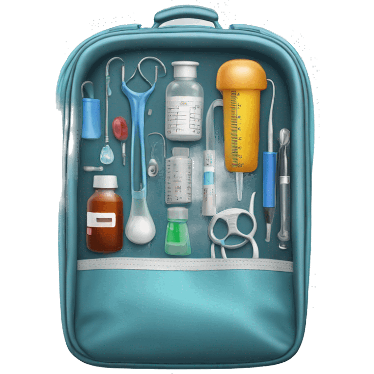 Medical diagnostic bag with instruments inside emoji