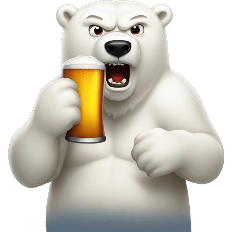 polar bear angry beer emoji