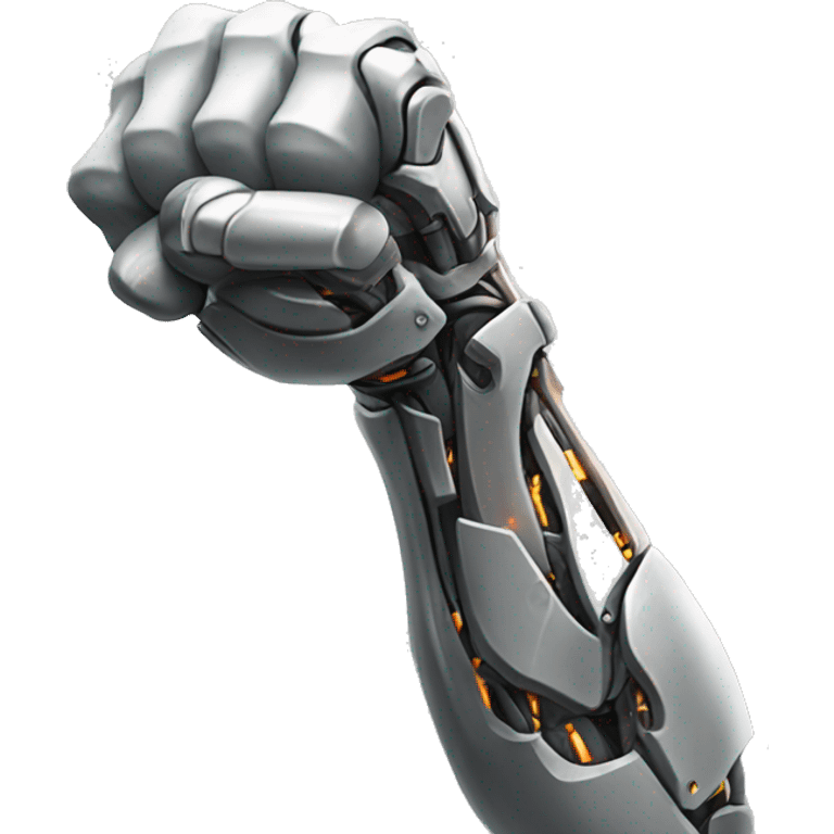 Cyborg arm only flexing bicep emoji