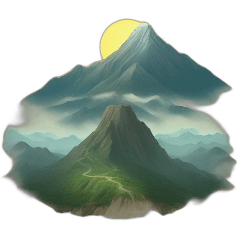 Mountain and Ra emoji