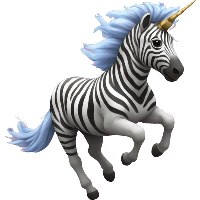 Zebra unicorn galloping through a nebula emoji