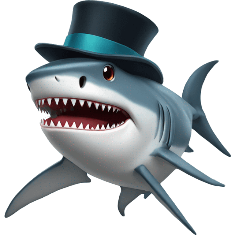 Shark wit tophat emoji