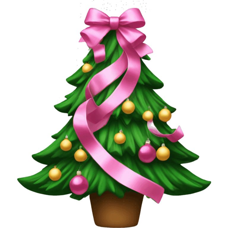 Christmas tree with pink bows emoji