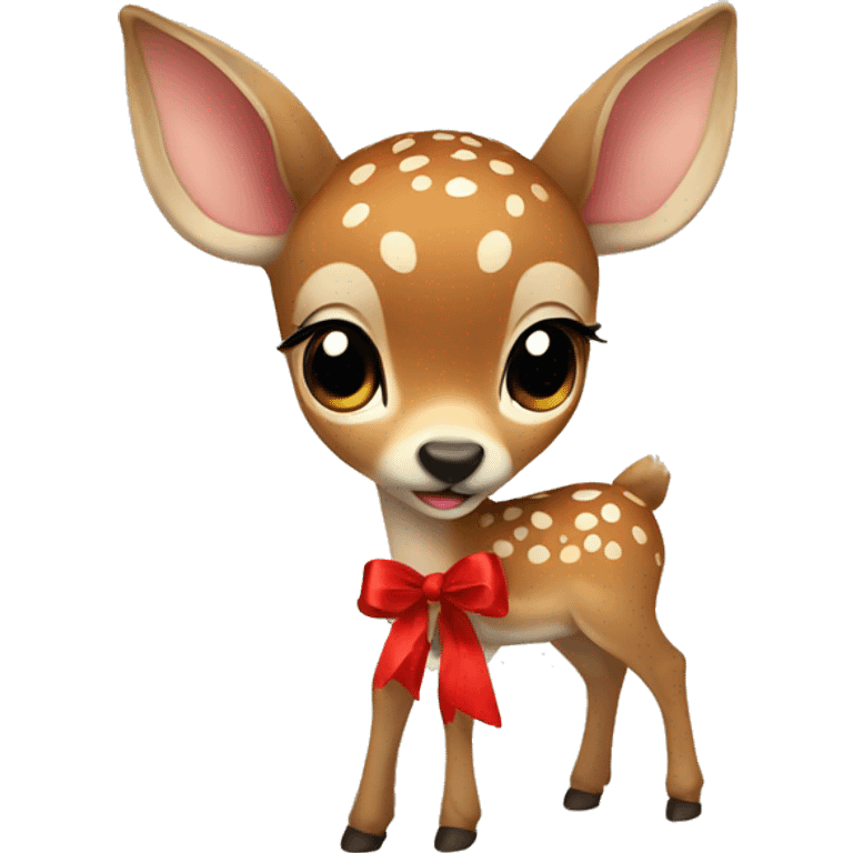 Fawn with a ribbon  emoji