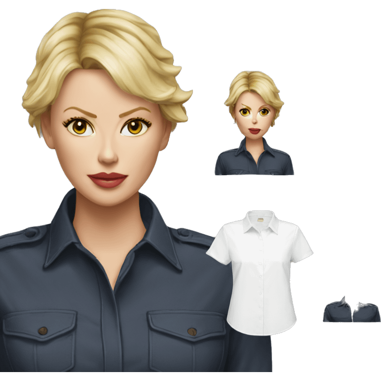 ultra realistic charlize theron wearing shirt emoji