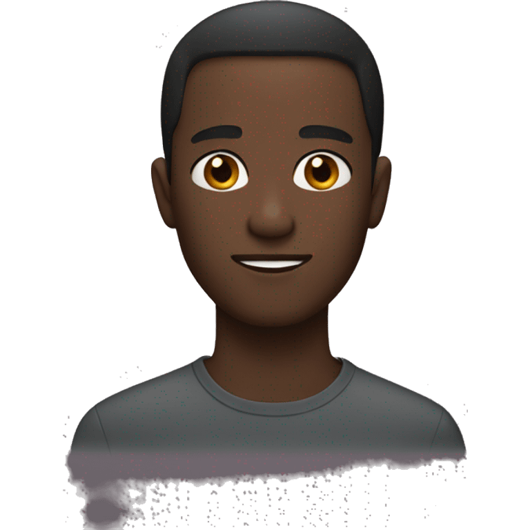 Dark-skinned man, short hair, young man without beard  emoji