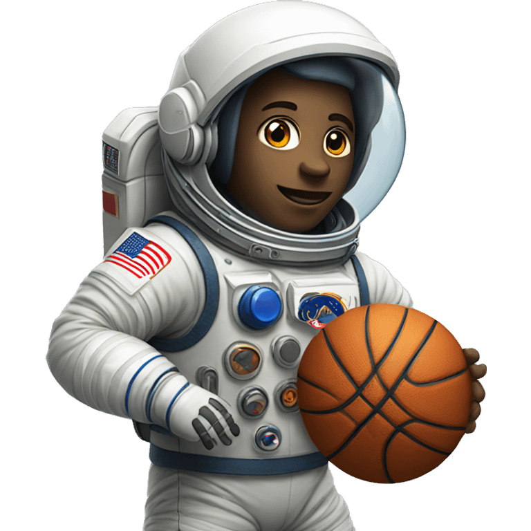 astronaut playing basketball  emoji