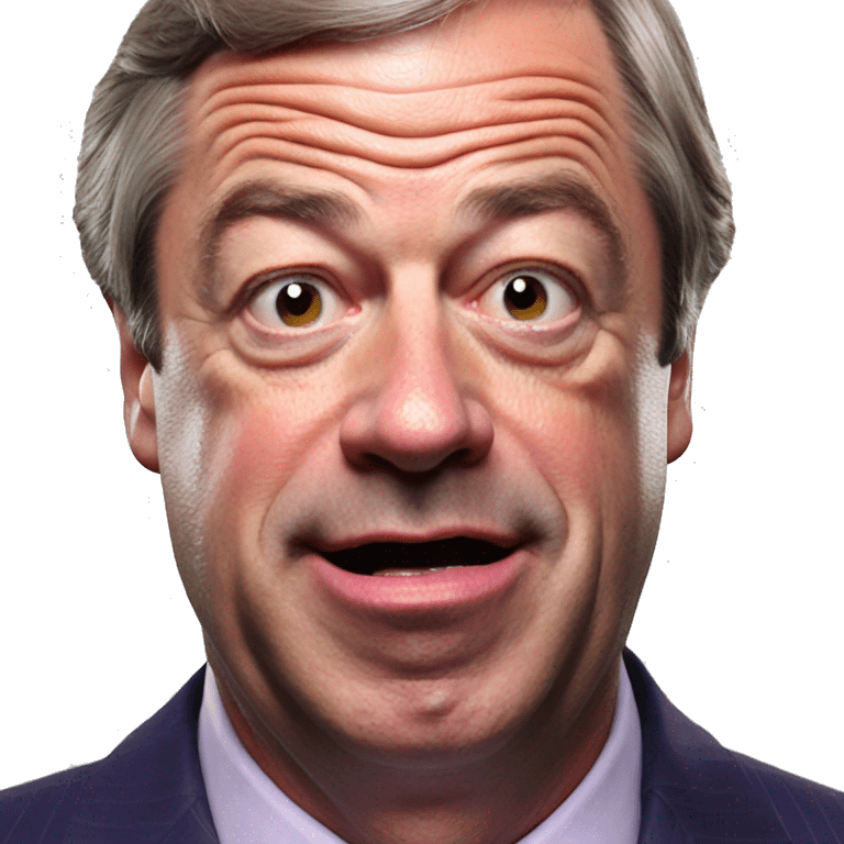 Nigel Farage pulling the ‘pog’ expression emoji