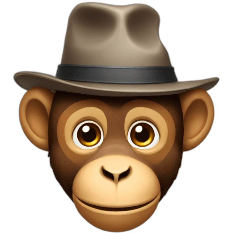 A monkey with a hat emoji