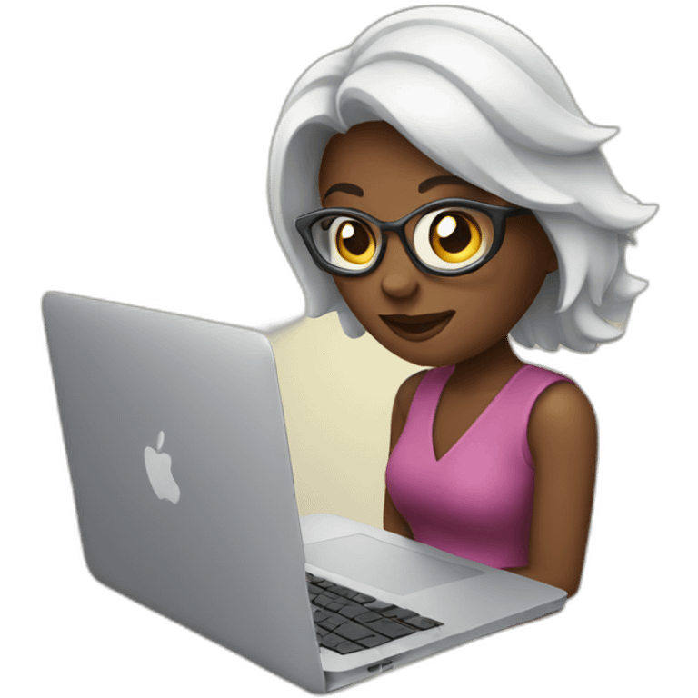 Woman with macbook emoji