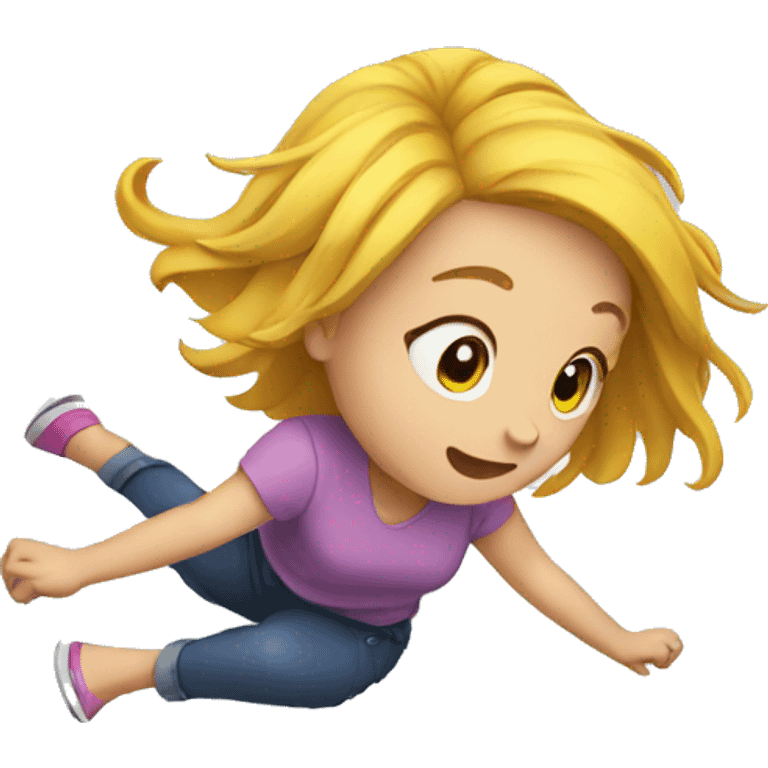 girl falling over emoji