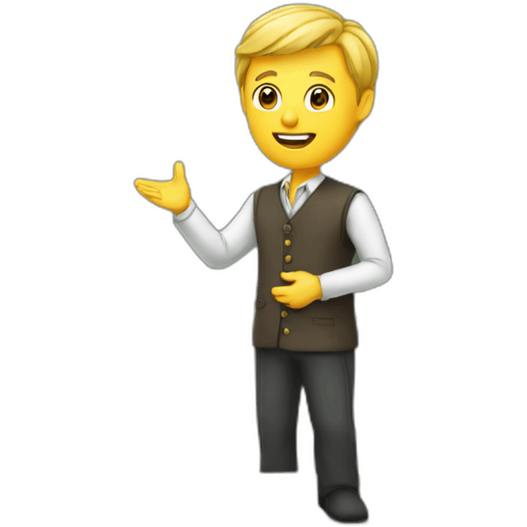 Scholar holding presentation in classroom emoji