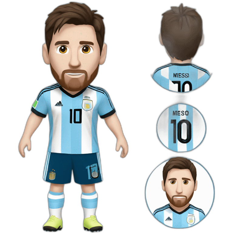 Lionel Messi with Argentina kit emoji