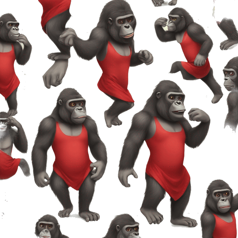 Gorilla in a red dress emoji