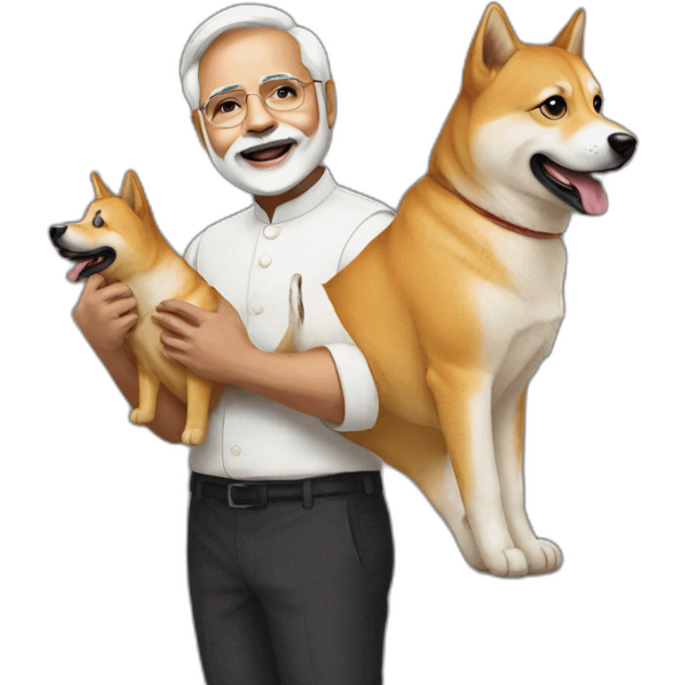 Modi holding doge emoji