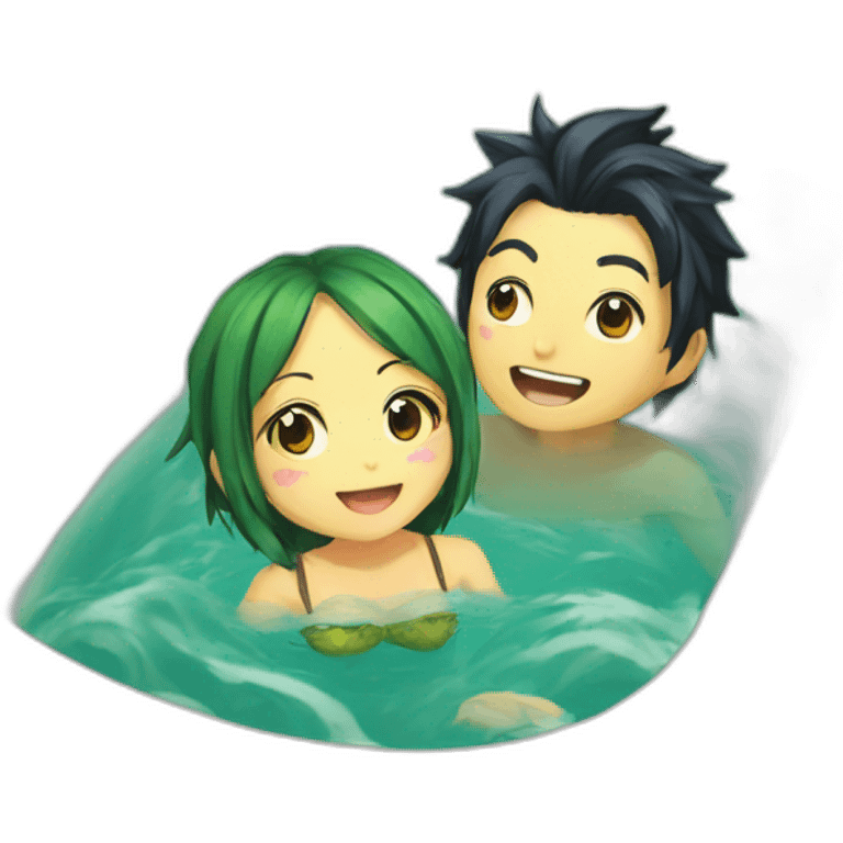 Nami and yamato in bath emoji