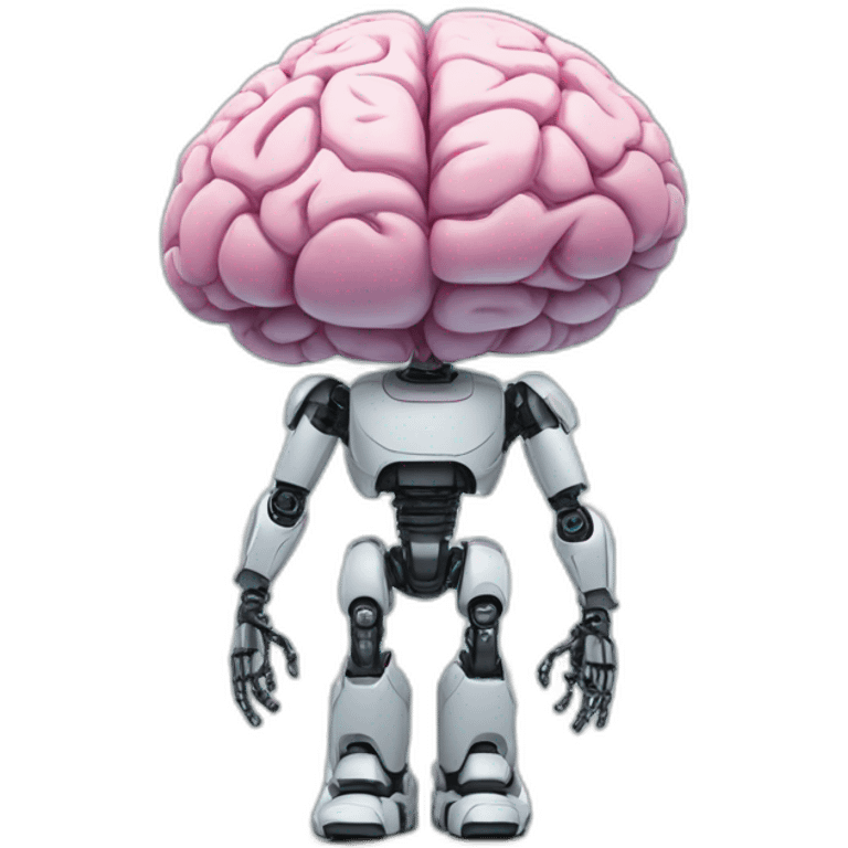 emoji robot holds brain in hand emoji