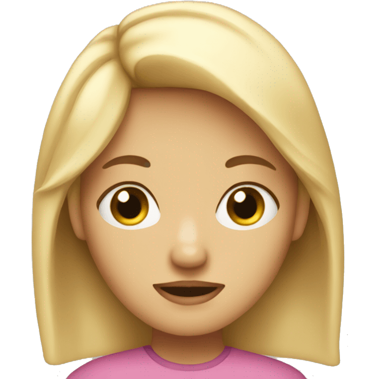 blonde hair girl doing a side eye emoji