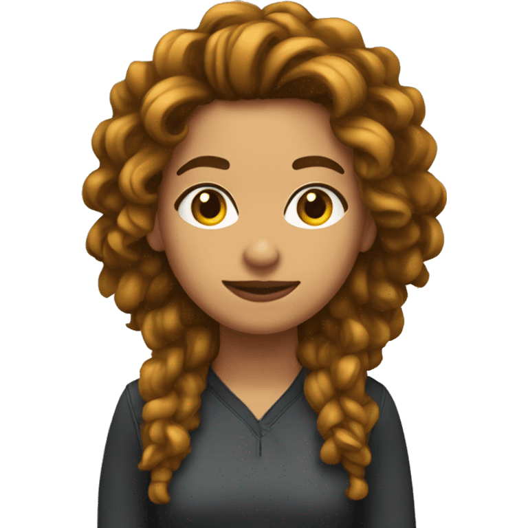 chica caucásica con rizos cobrizos  emoji