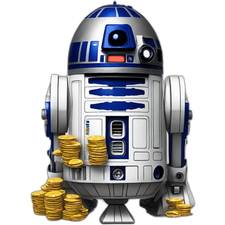 R2D2 playing poker emoji