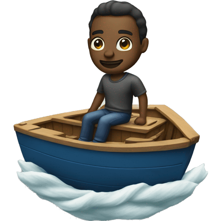 Man on top of a boat emoji