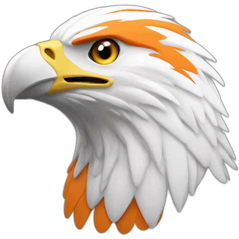 An eagle in white orange emoji