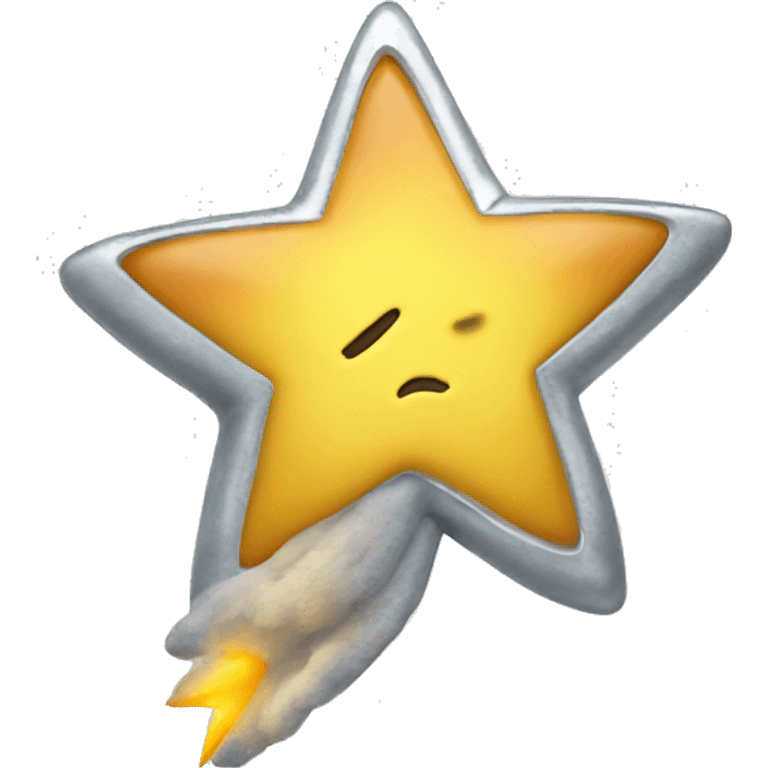 Take the apple shooting star emoji but make it silver emoji