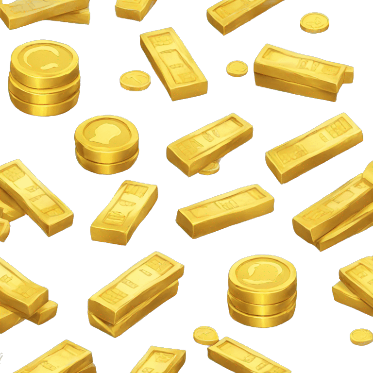 Gold coins and bars emoji