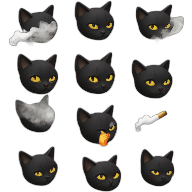 Black-cat-smoking emoji