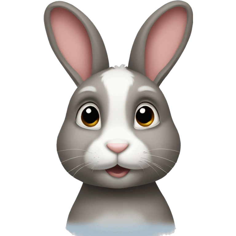 bunny with white stripe down forehead emoji