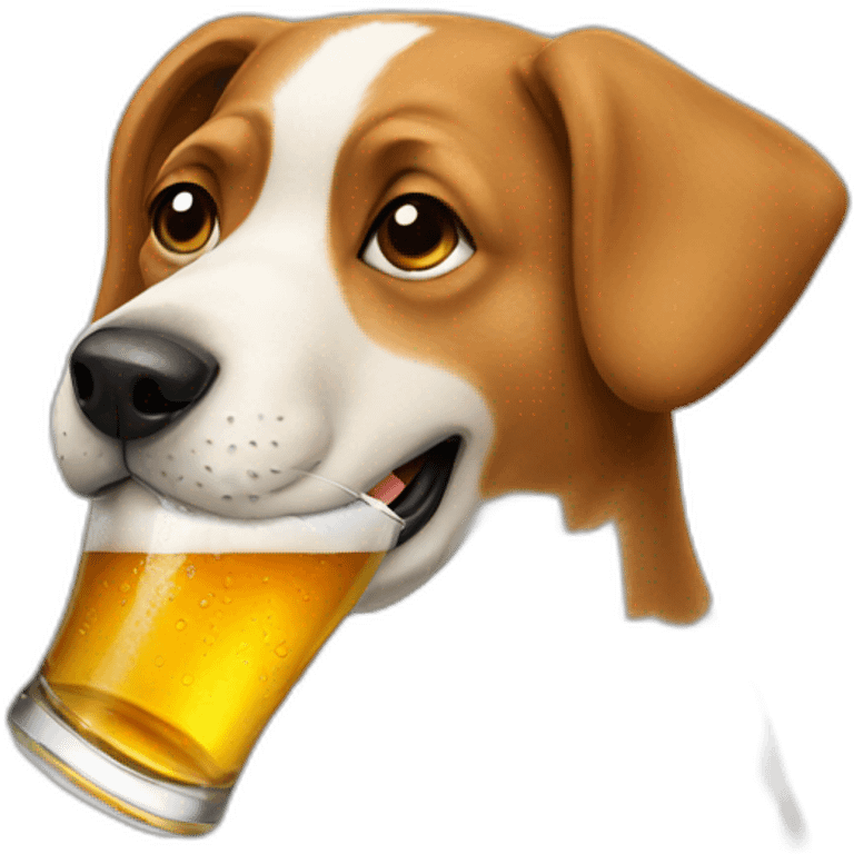 Dog drinking beer emoji