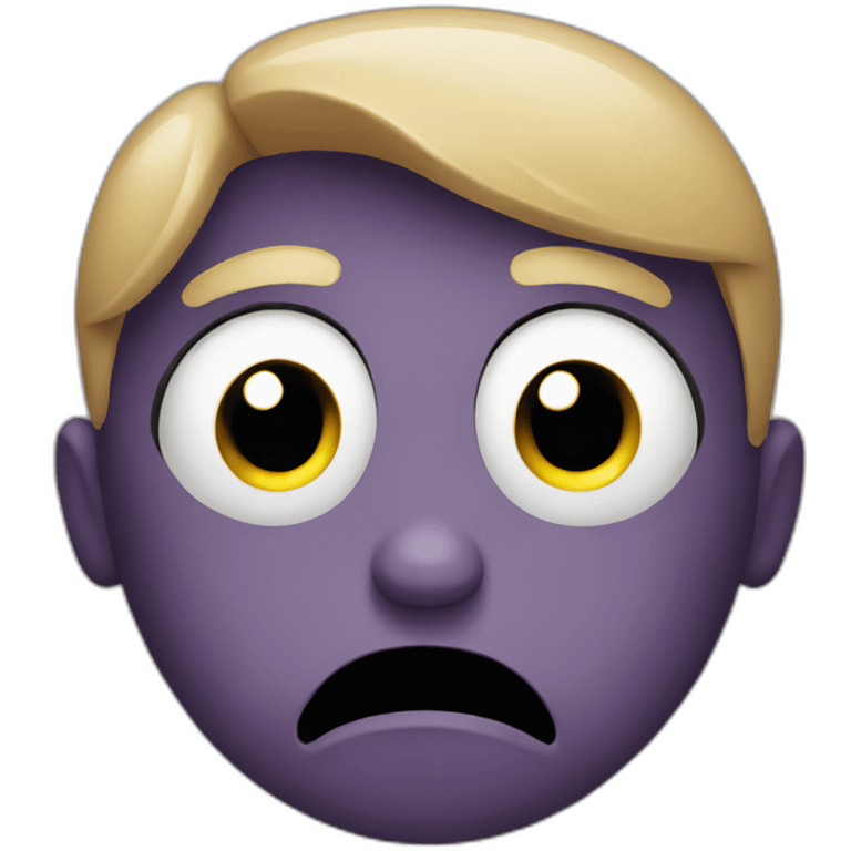 worried face emoji