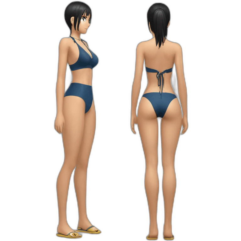 nico robin full body pawg small swimsuit back shot focus emoji