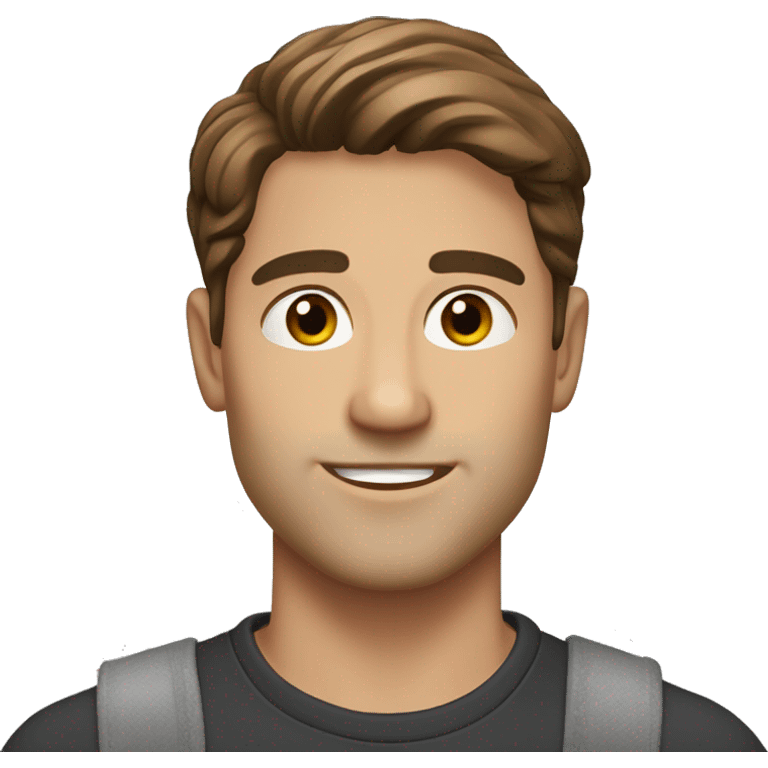 brown hair man-browneyes-light skin-european-handsome-sideparted emoji