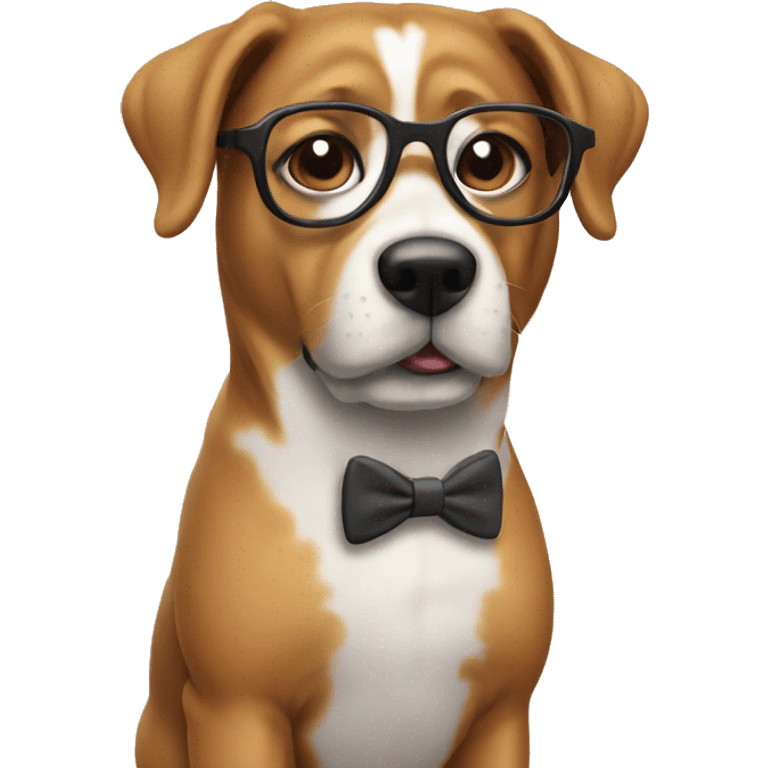 Nerd emoji as a dog emoji