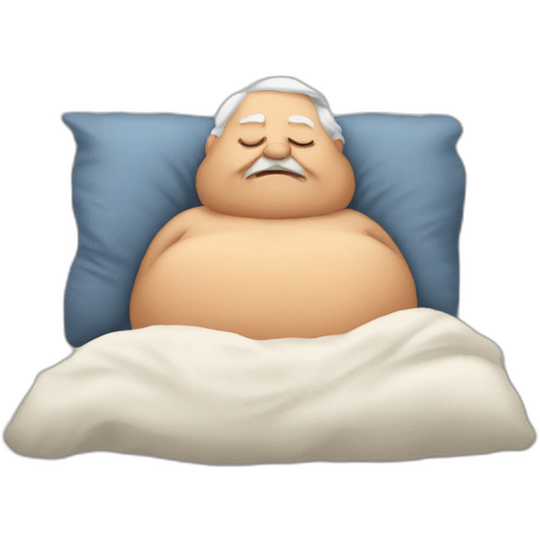 Fat grand father sleeping  emoji