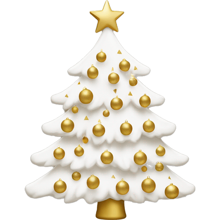 White and gold Christmas tree emoji