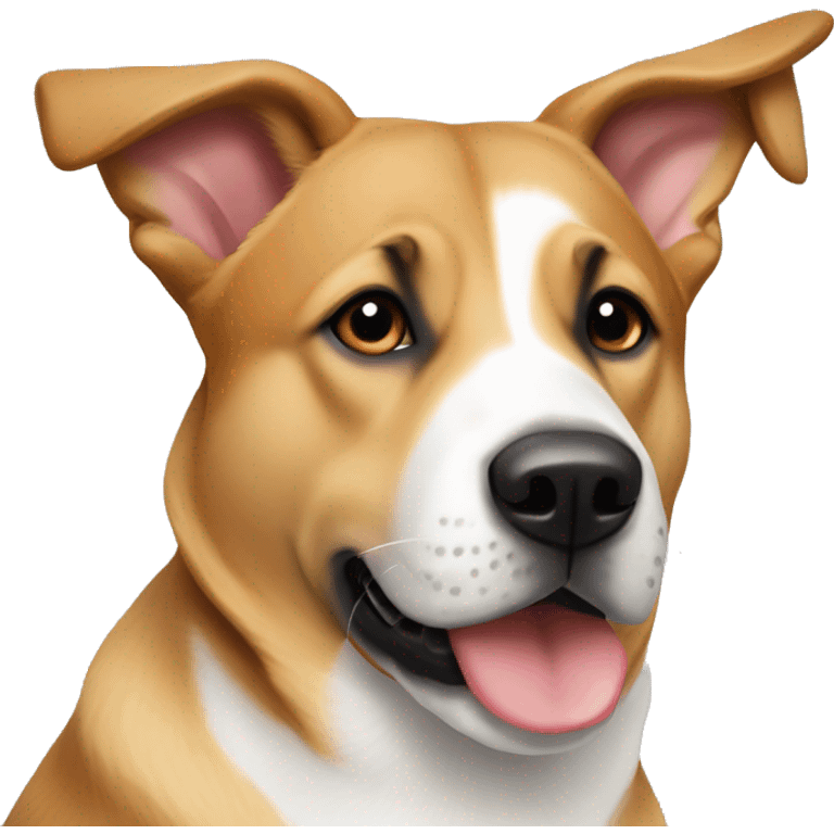 German Shephard/Pit Mix, Caramel and white emoji