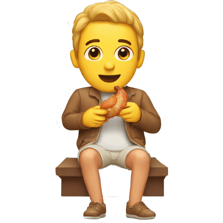 A man eating chicken legs  emoji