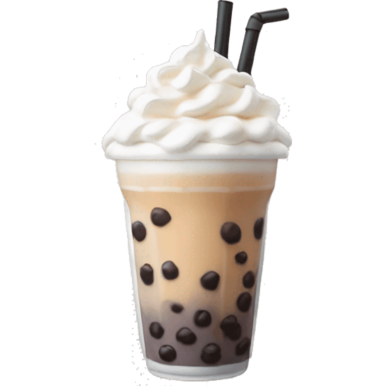 Boba tea with whipped cream  emoji