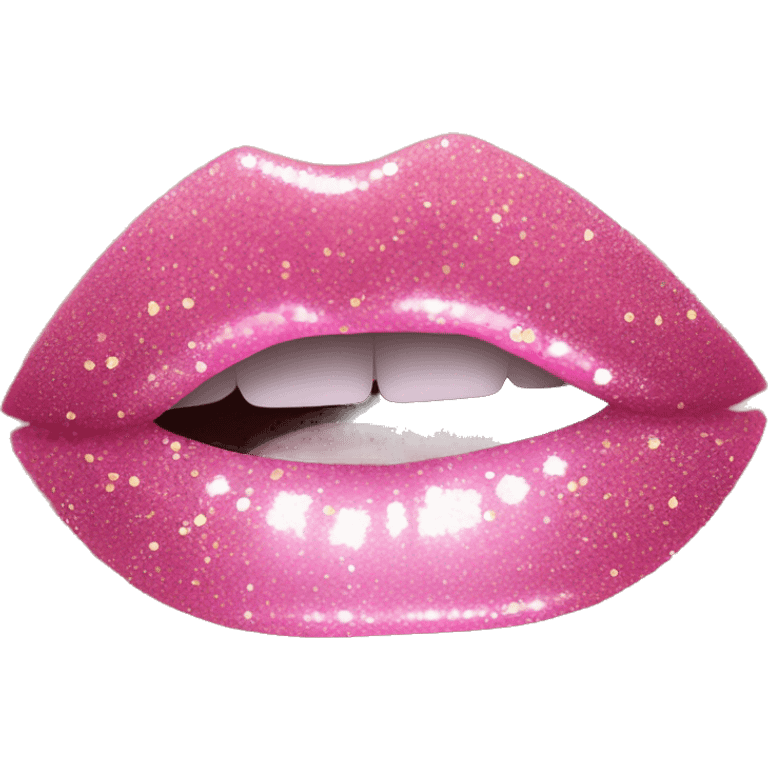 Pink ombre lip gloss with glitter  emoji