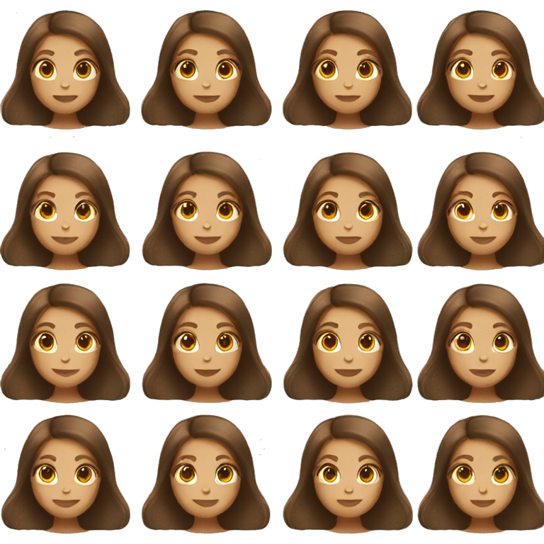 Girl with long brown hair emoji