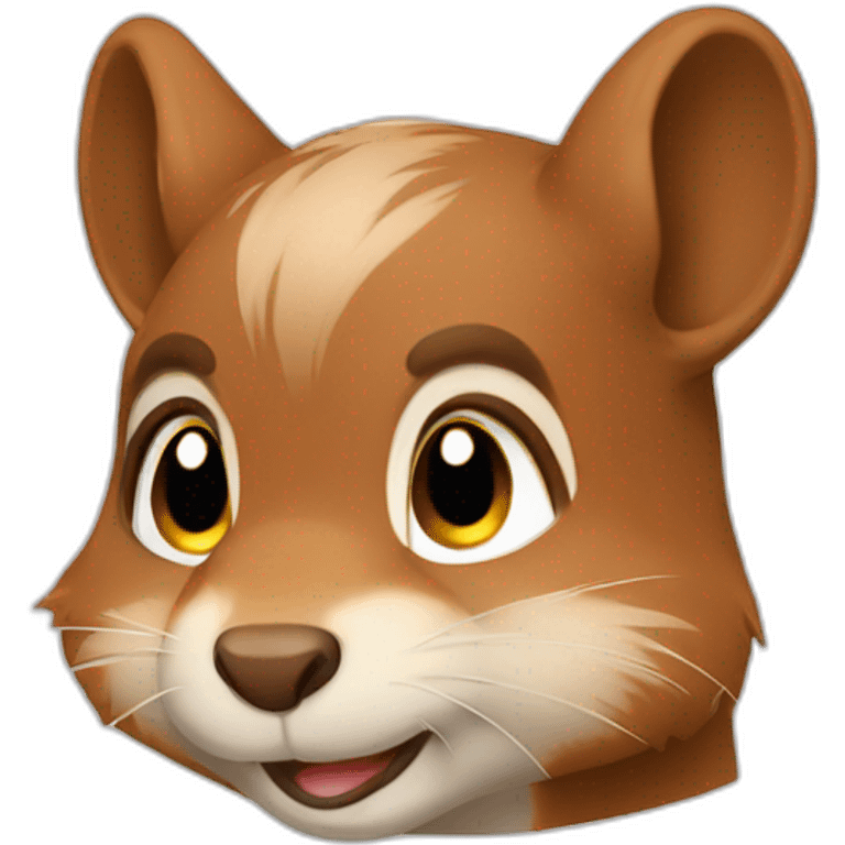 the tired squirrel lowered her head emoji