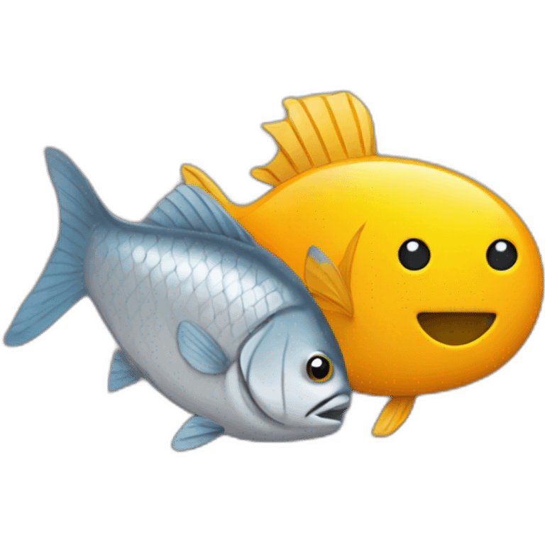 coin with fish and 1 gray color emoji