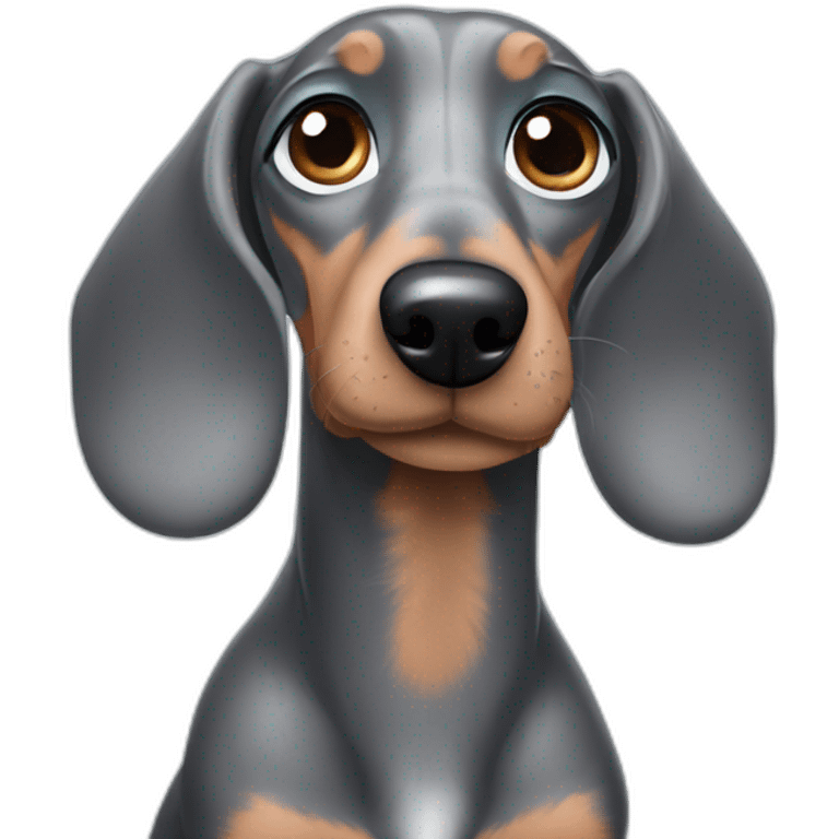 dapple grey dachshund with blue eyes emoji