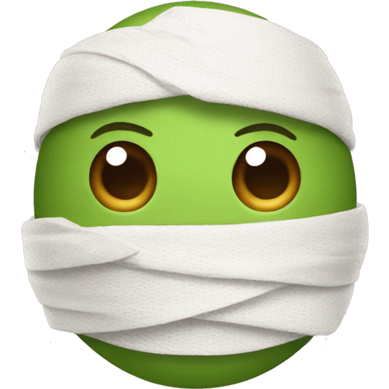 a kiwi with bandage on head emoji