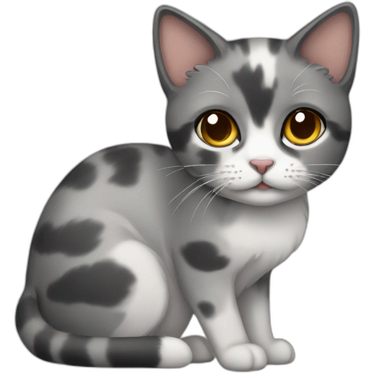 Grey calico cat emoji